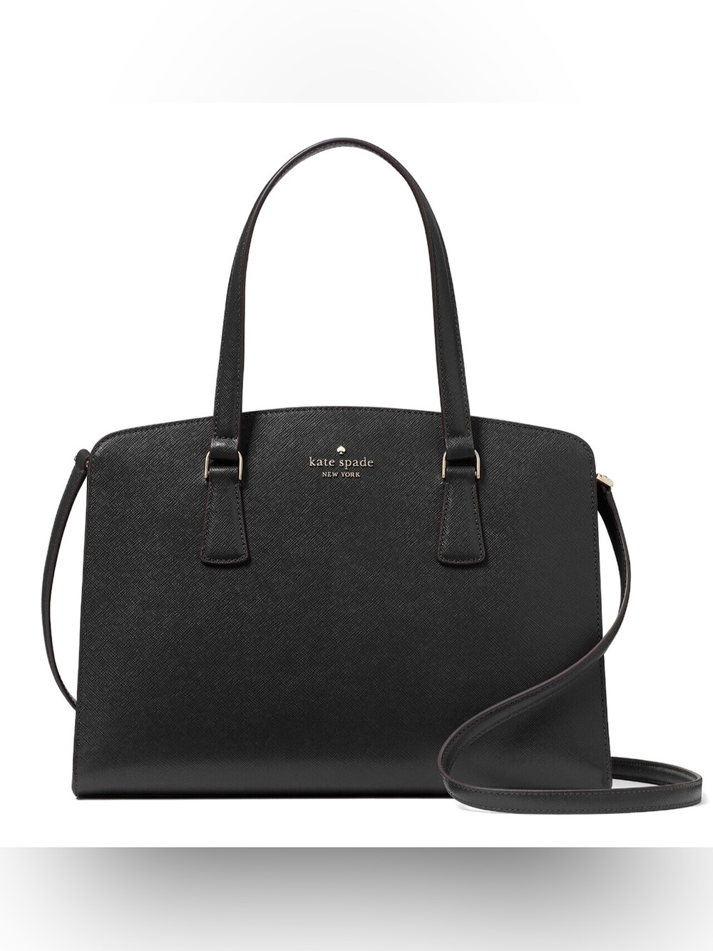 Kate Spade Perry Medium Leather Satchel in Black